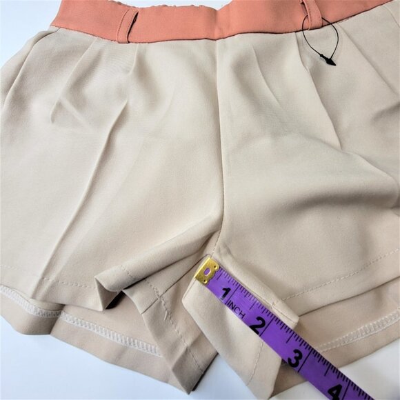LADIES Beige Two Tone Dress Shorts Size S or Size M - Picture 13 of 14